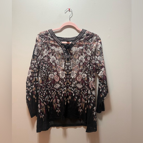 INC International Concepts Tops - Sheer Floral Blouse